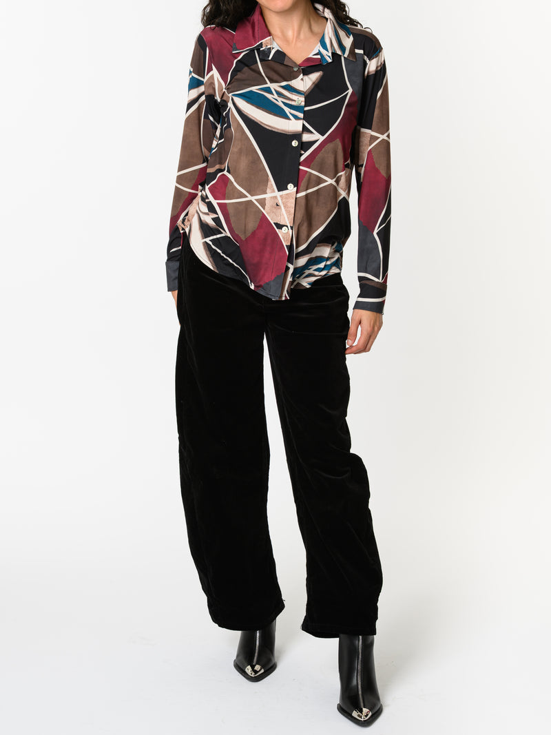 NEW - Chemise avec imprimé abstrait multicolore