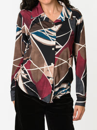 NEW - Chemise avec imprimé abstrait multicolore