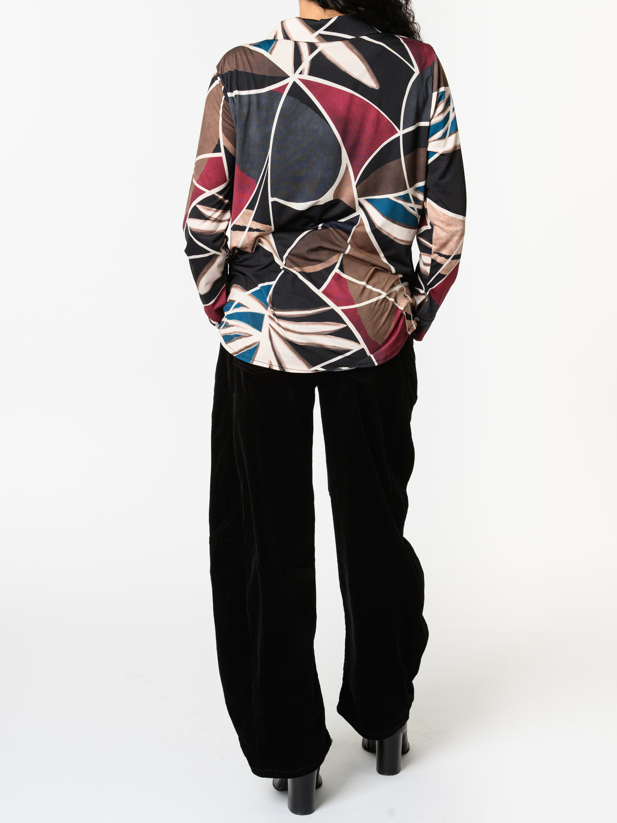 NEW - Chemise avec imprimé abstrait multicolore