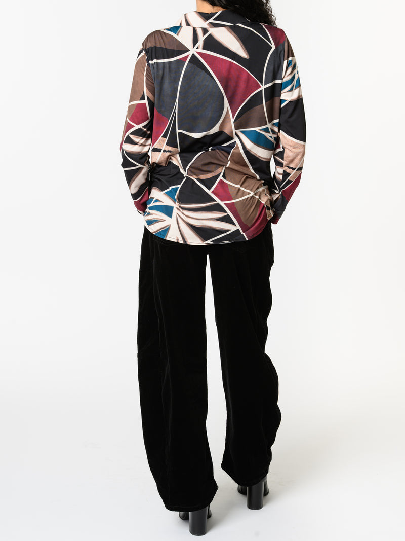 NEW - Chemise avec imprimé abstrait multicolore