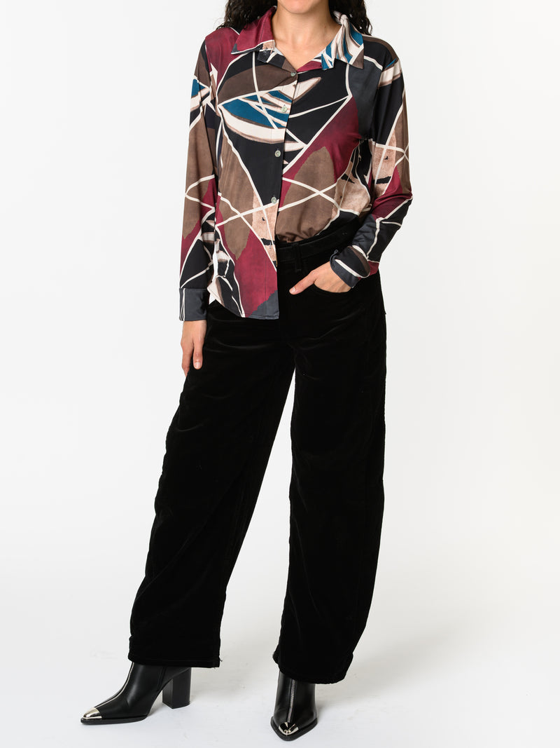 NEW - Chemise avec imprimé abstrait multicolore