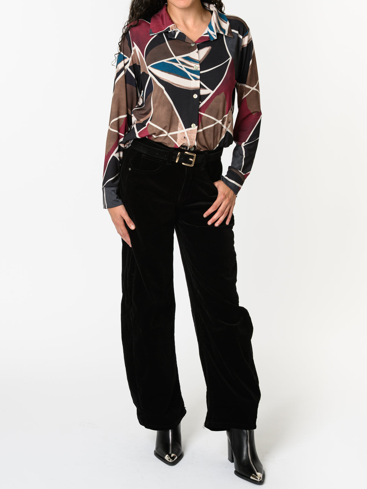 NEW - Chemise avec imprimé abstrait multicolore