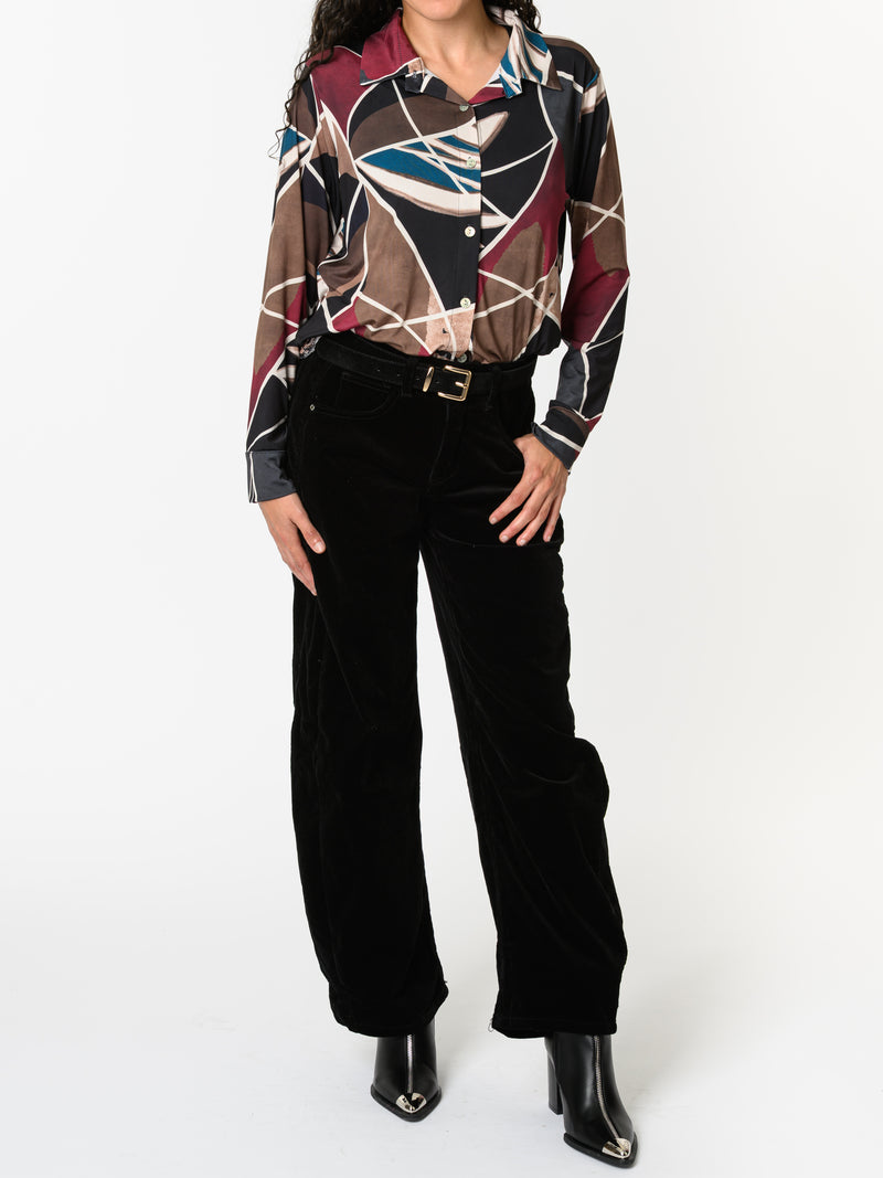 NEW - Chemise avec imprimé abstrait multicolore