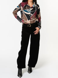 NEW - Chemise avec imprimé abstrait multicolore