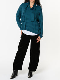 NEW - Chandail bleu sarcelle avec foulard