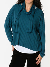 NEW - Chandail bleu sarcelle avec foulard