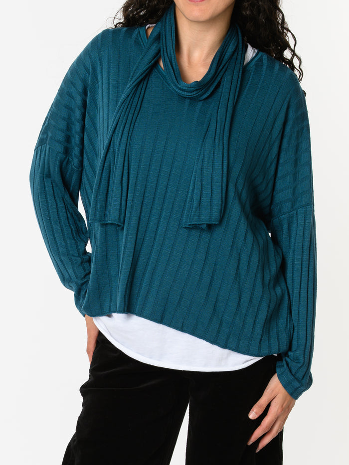 NEW - Chandail bleu sarcelle avec foulard