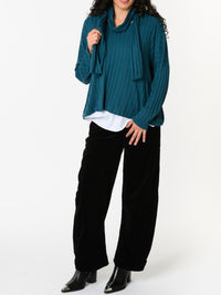 NEW - Chandail bleu sarcelle avec foulard