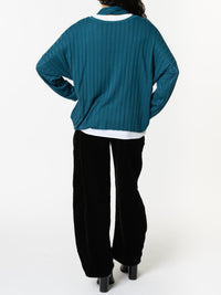 NEW - Chandail bleu sarcelle avec foulard