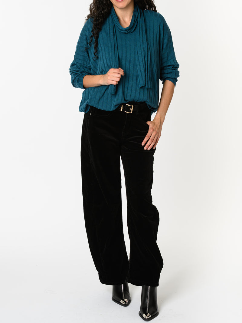 NEW - Chandail bleu sarcelle avec foulard