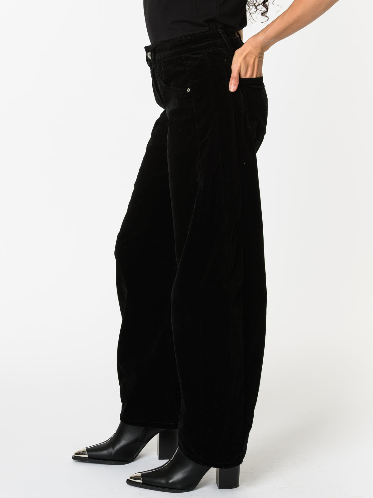 NEW - Jeans baggy noir en velours