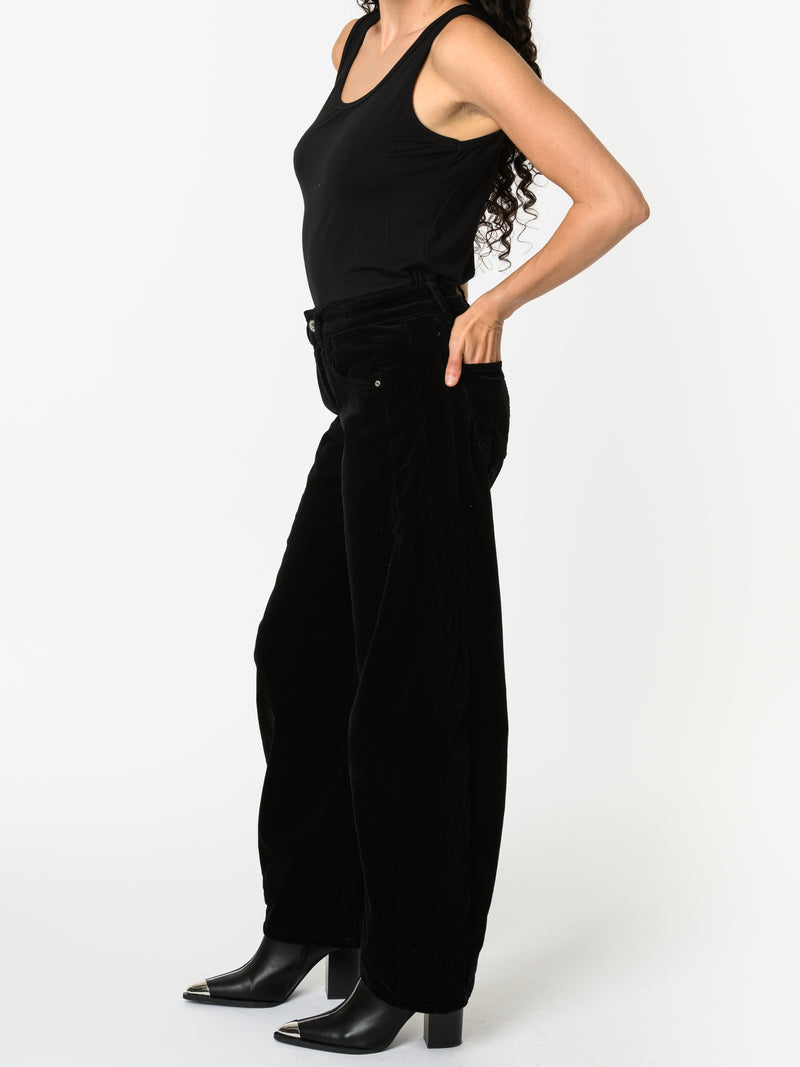 NEW - Jeans baggy noir en velours