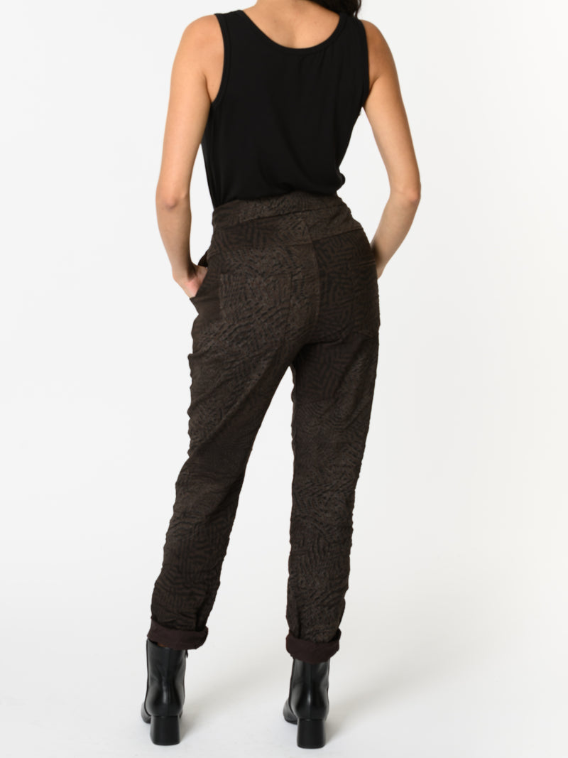 NEW - Pantalon brun avec imprimé animal