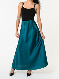 NEW - Jupe satinée bleu sarcelle