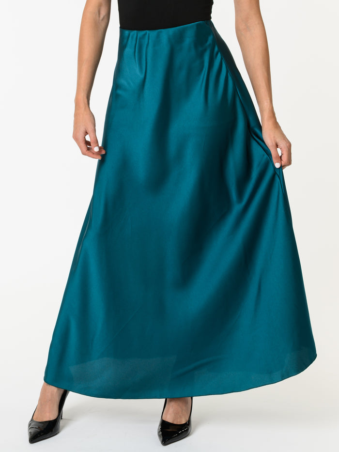 NEW - Jupe satinée bleu sarcelle