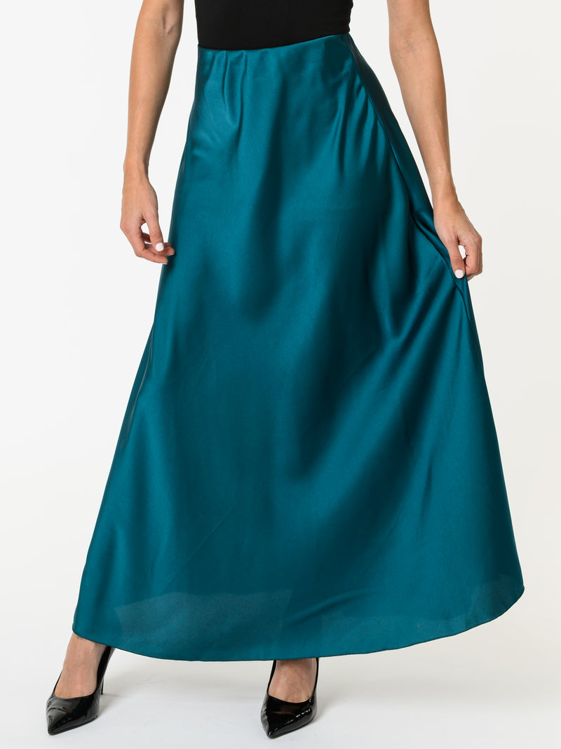 NEW - Jupe satinée bleu sarcelle