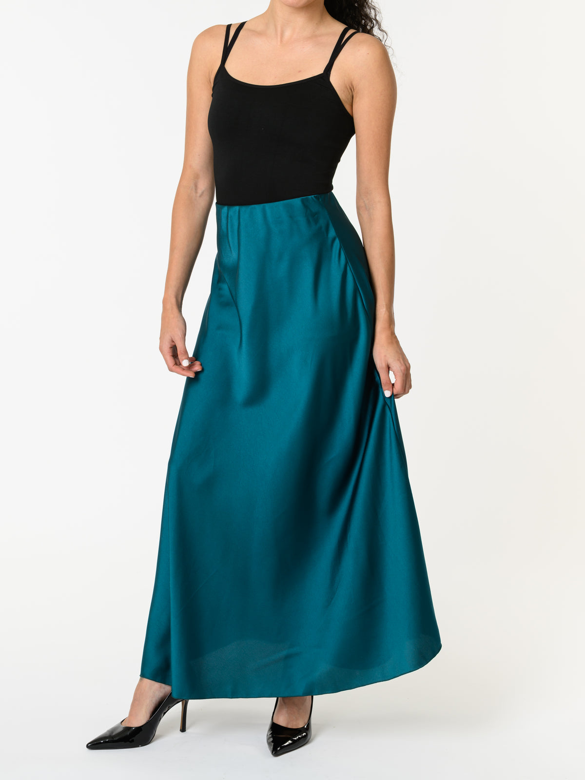 NEW - Jupe satinée bleu sarcelle