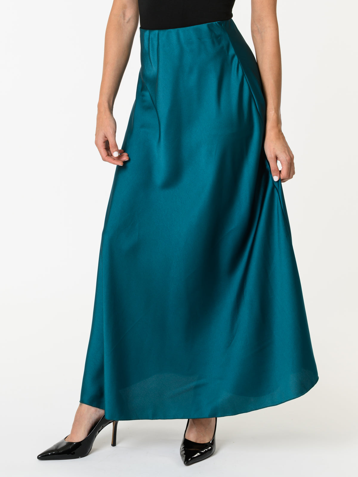 NEW - Jupe satinée bleu sarcelle