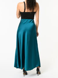 NEW - Jupe satinée bleu sarcelle