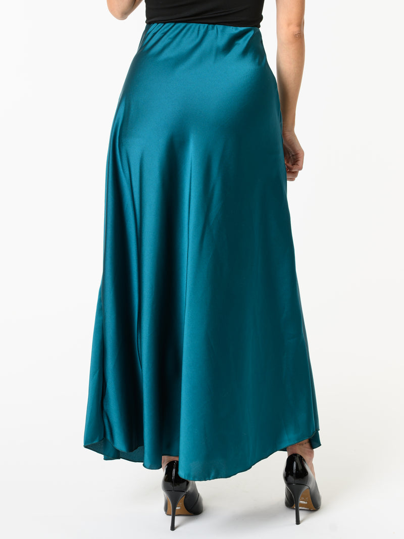 NEW - Jupe satinée bleu sarcelle