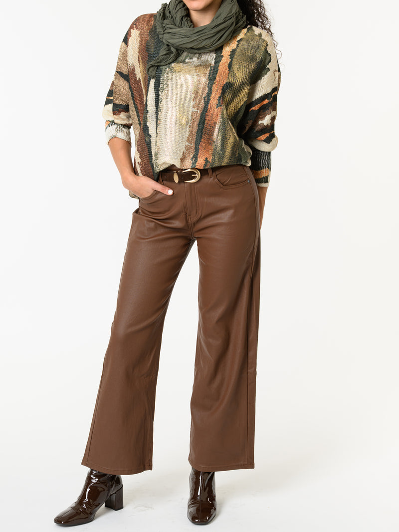 NEW - Chandail vert et beige avec dorures