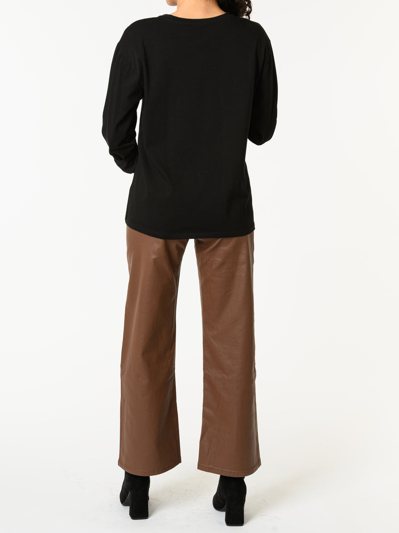 NEW - Chandail noir avec imprimé de Snoopy léopard