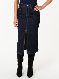 NEW - Jupe de jeans fendue en avant