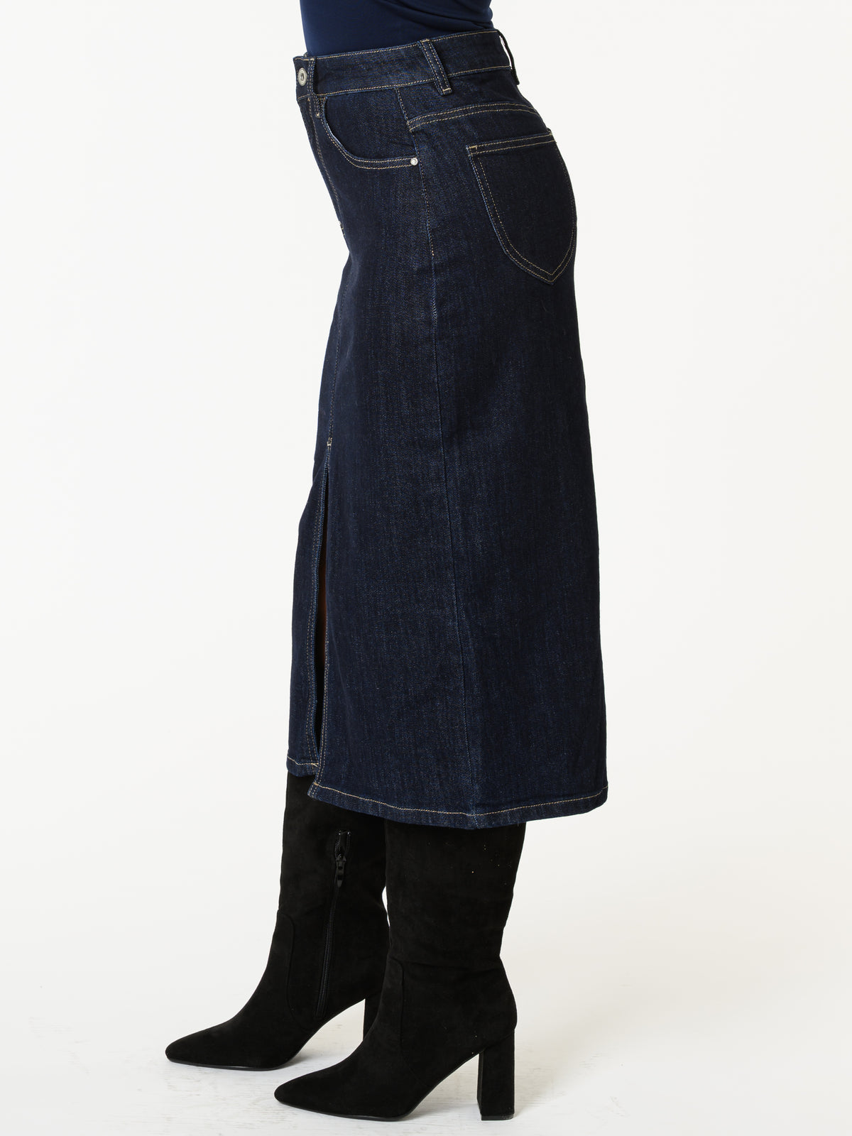 NEW - Jupe de jeans fendue en avant