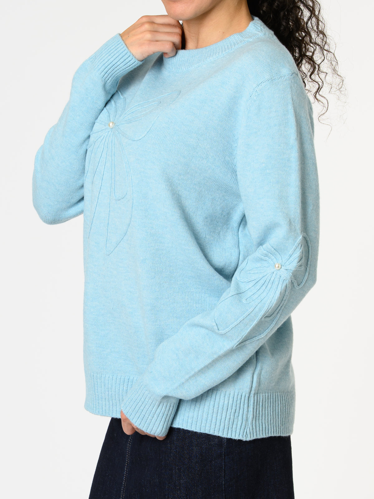 NEW - Chandail bleu ciel avec boucle