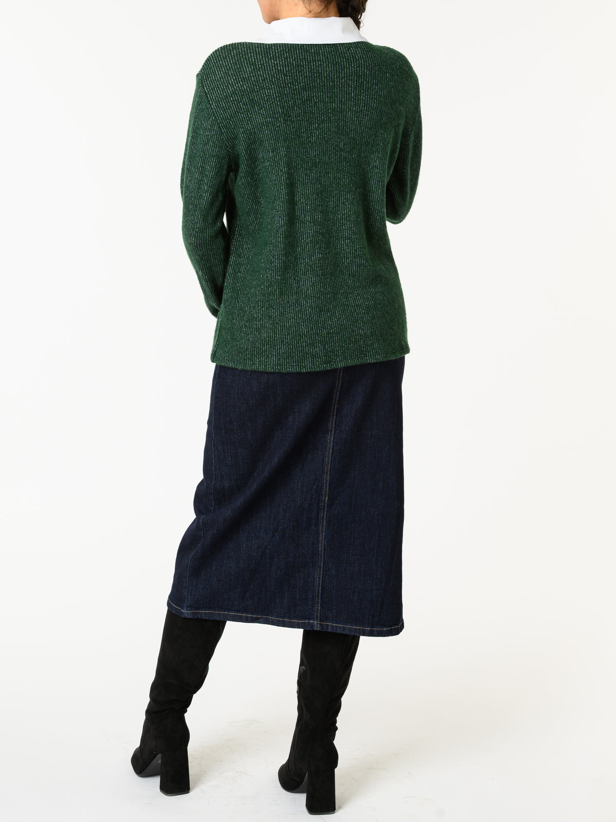 NEW - Chandail vert avec col chemise