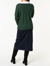 NEW - Chandail vert avec col chemise