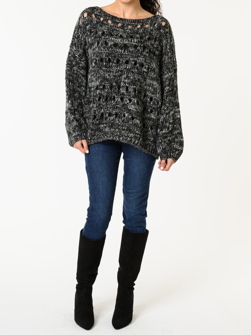 NEW - Chandail noir et blanc en tricot