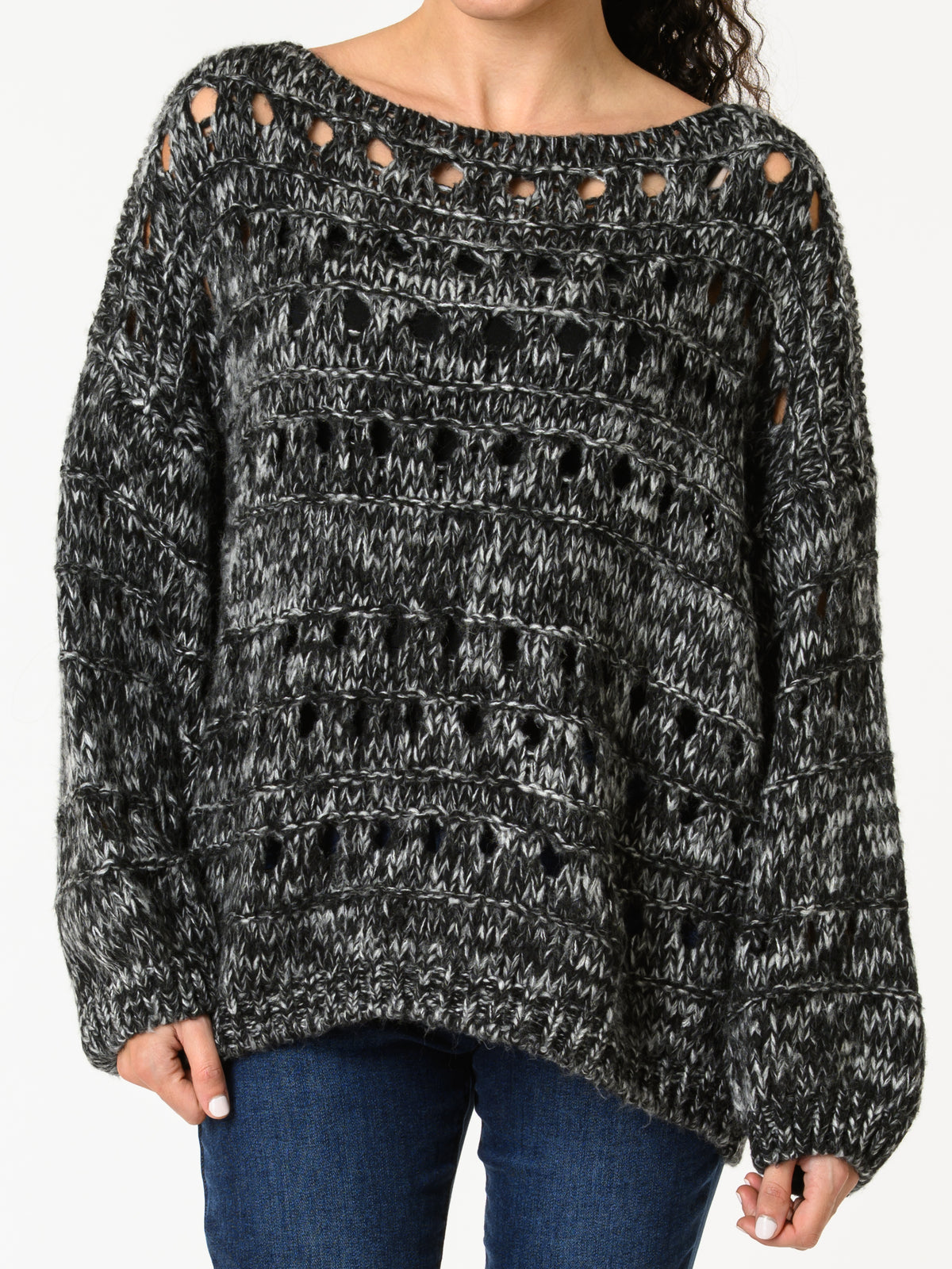 NEW - Chandail noir et blanc en tricot