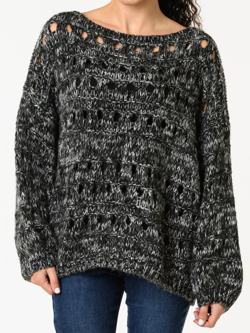NEW - Chandail noir et blanc en tricot