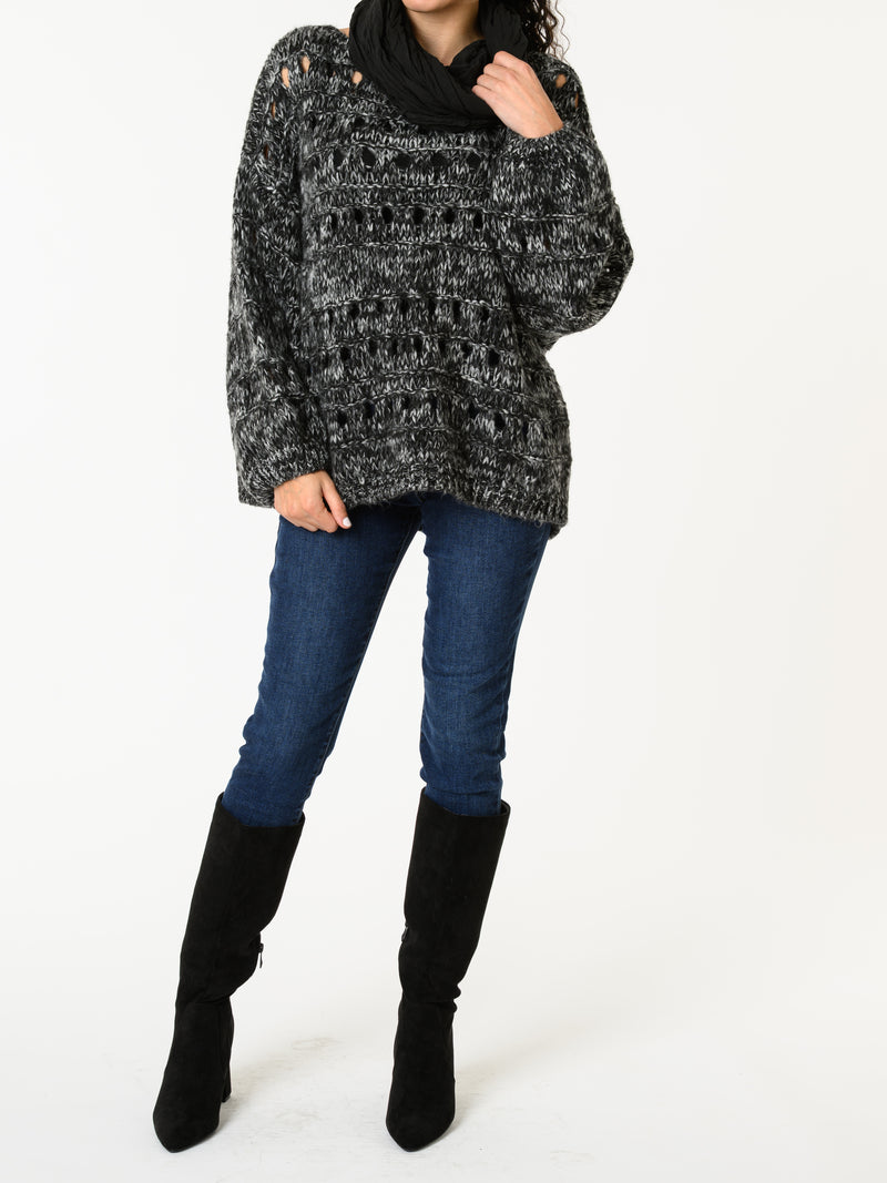 NEW - Chandail noir et blanc en tricot