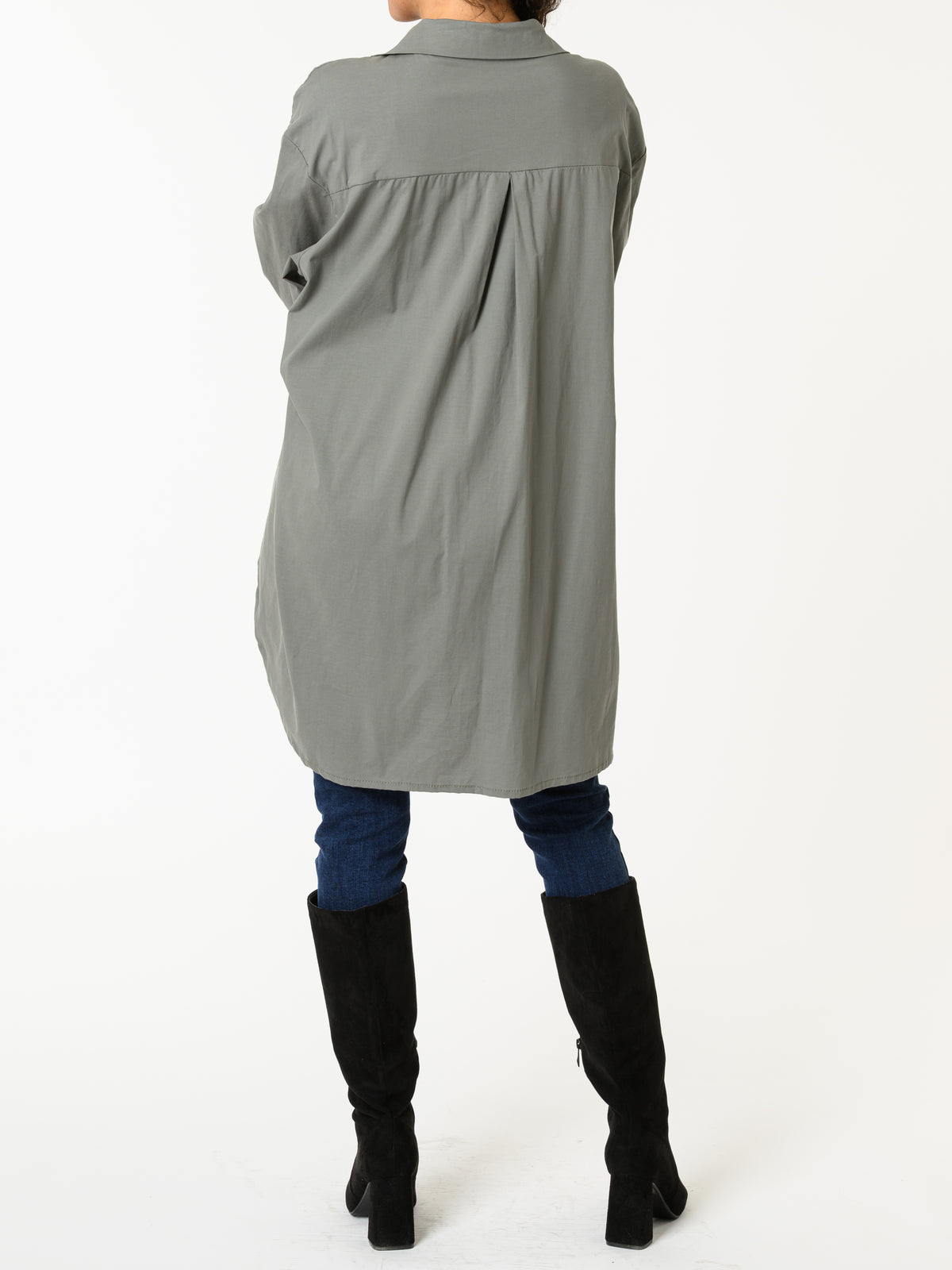 NEW - Chemise kaki avec imprimé d'écritures blanches