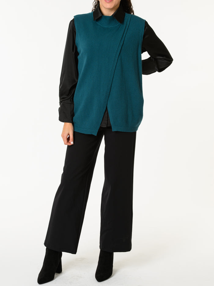 NEW - Débardeur bleu sarcelle uni à col montant