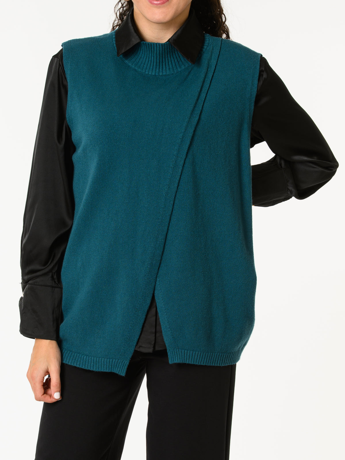 NEW - Débardeur bleu sarcelle uni à col montant