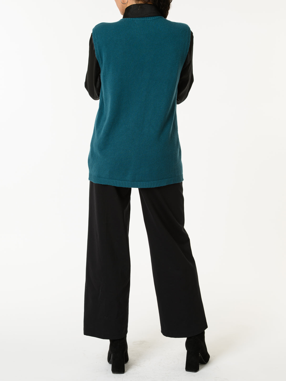 NEW - Débardeur bleu sarcelle uni à col montant