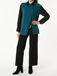 NEW - Débardeur bleu sarcelle uni à col montant