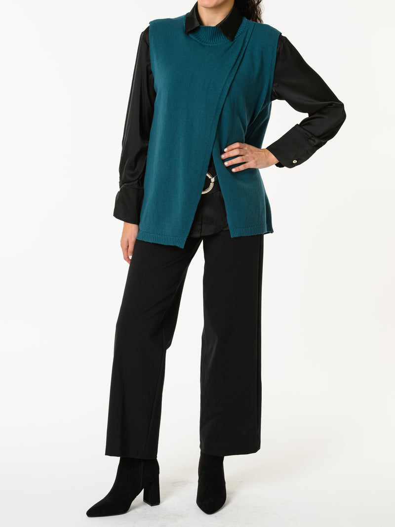 NEW - Débardeur bleu sarcelle uni à col montant