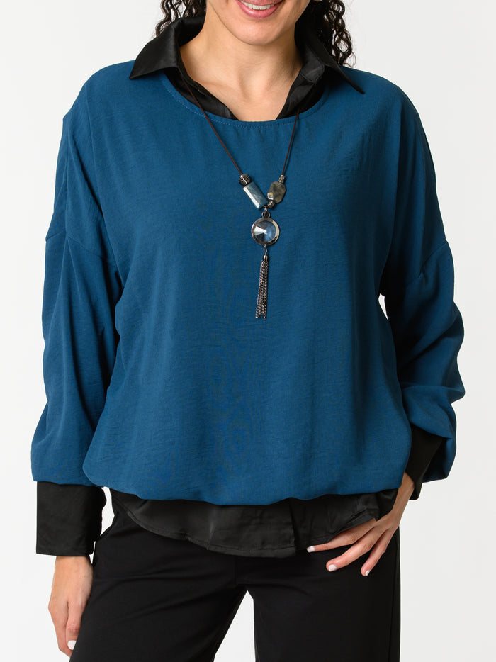 NEW - Chandail bleu sarcelle à manche longue