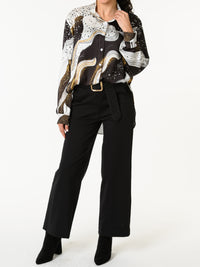 NEW - Chemise blanc et noir avec imprimé d'étoiles et galaxie