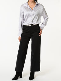 NEW - Chemise satinée grise à manche longue