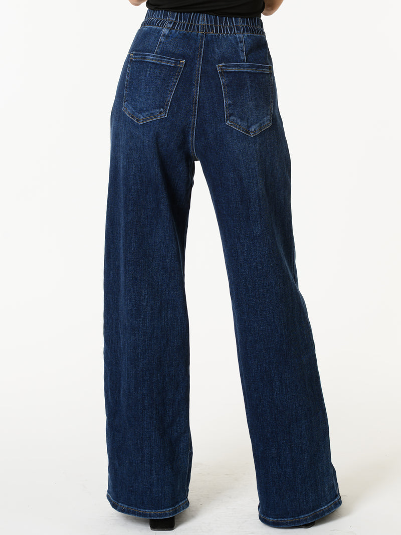 NEW - Jeans évasé à taille élastique