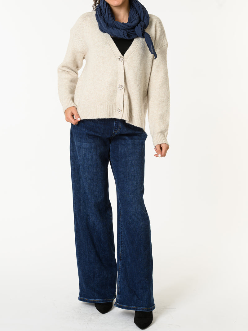 NEW - Veste beige avec boutons en forme de fleur