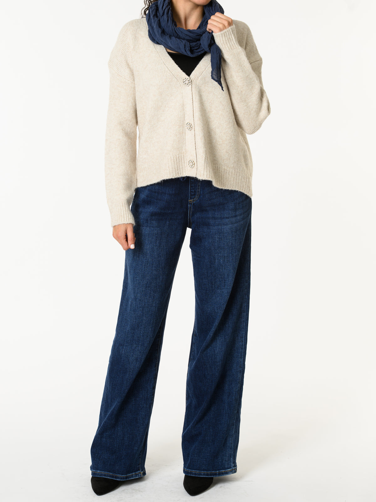 NEW - Veste beige avec boutons en forme de fleur