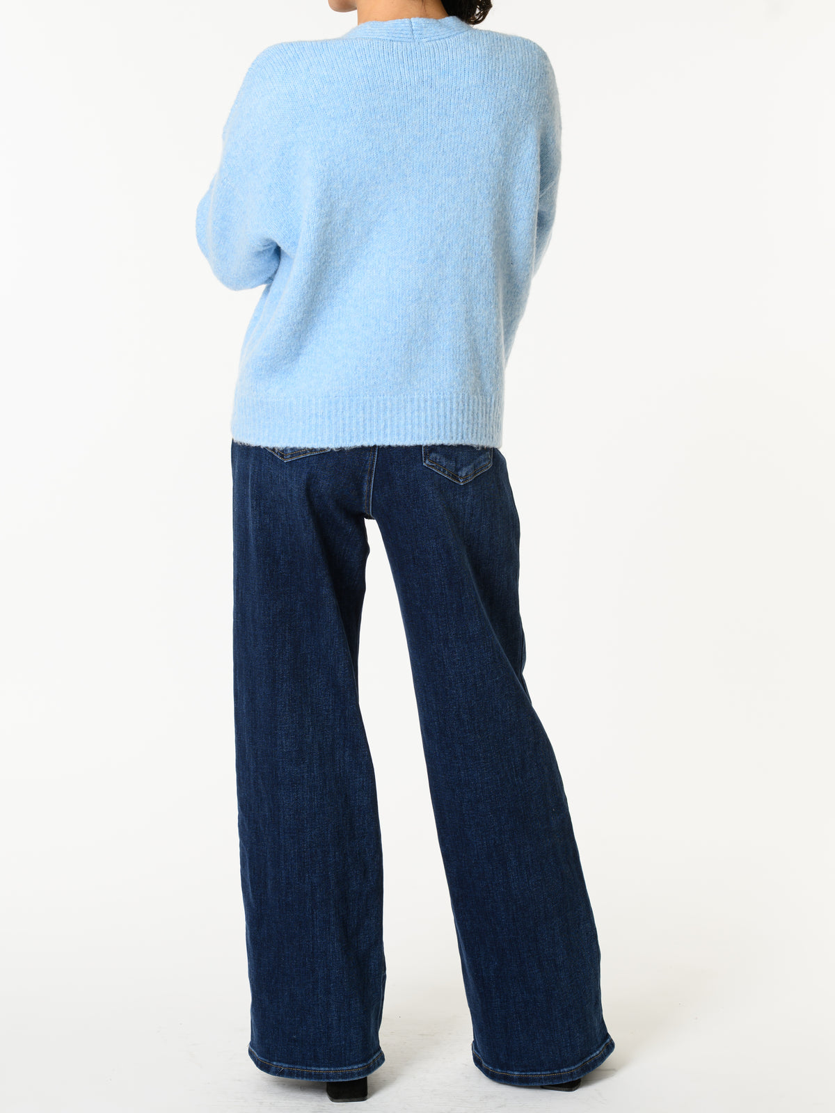 NEW - Veste bleu ciel avec boutons en forme de fleur