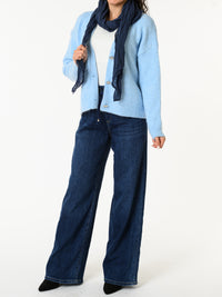 NEW - Veste bleu ciel avec boutons en forme de fleur