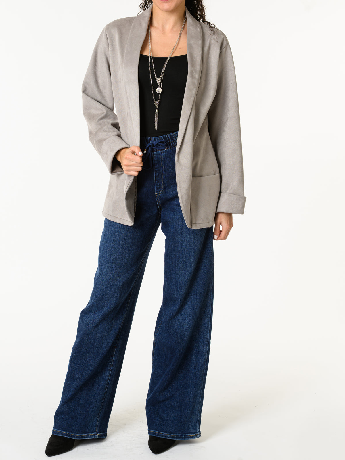 NEW - Veston gris avec poches en avant